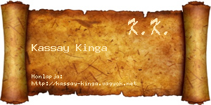 Kassay Kinga névjegykártya
